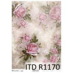 Papier ryżowy ITD A4 R1170, róże vintage